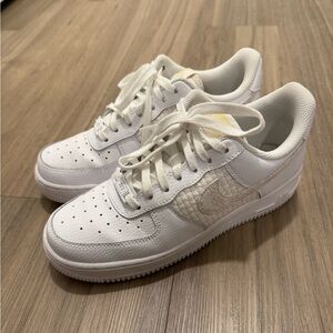 Very good UC Air Force 1 '07 Embroidered Canvas-Trimmed Leather Sneakers Size 8